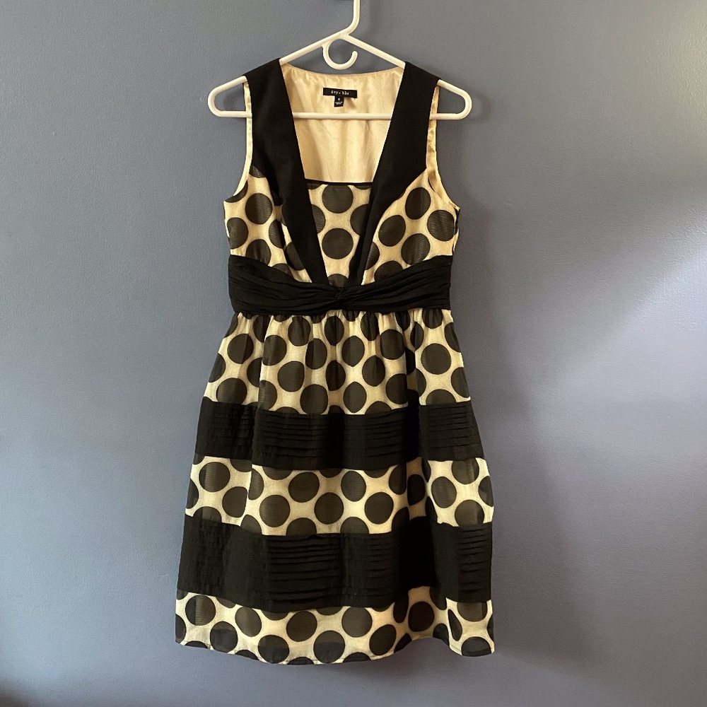 Ivy and Blue Black and White Polka Dot Dress